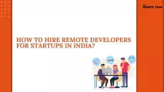 How To Hire Remote Developers for Startups in India