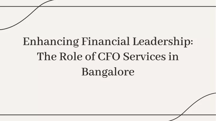 enhancing financial leadership the role