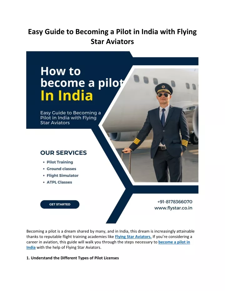 easy guide to becoming a pilot in india with