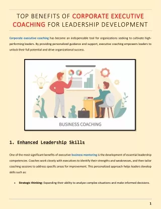 Top Benefits of Corporate Executive Coaching for Leadership Development