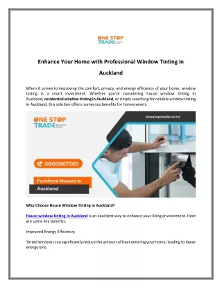 Enhance Your Home with Professional Window Tinting in Auckland