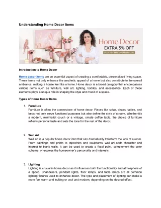 Introduction to Home Decor