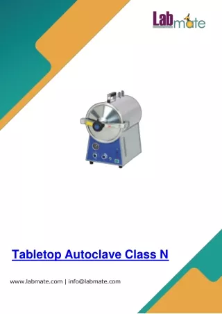 Tabletop Autoclave Class N