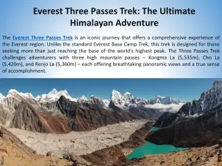 Everest Three Passes Trek The Ultimate Himalayan Adventure