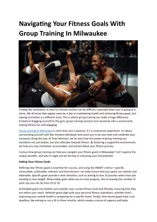 navigating your fitness goals with group training