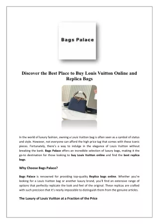 Where to Buy Best Replica Bags Online in United States | bagspalace.com