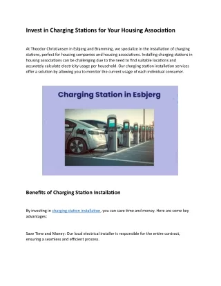invest in charging stations for your housing