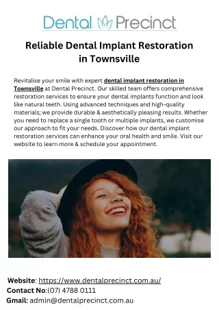 Reliable Dental Implant Restoration in Townsville