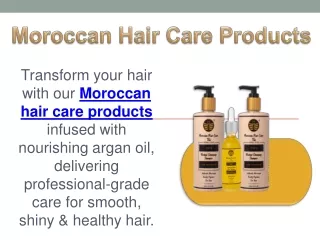 Moroccan Hair Care Products