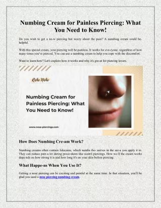 Numbing Cream for Painless Piercing What You Need to Knowa