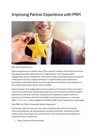Improving Partner Experience with PRM
