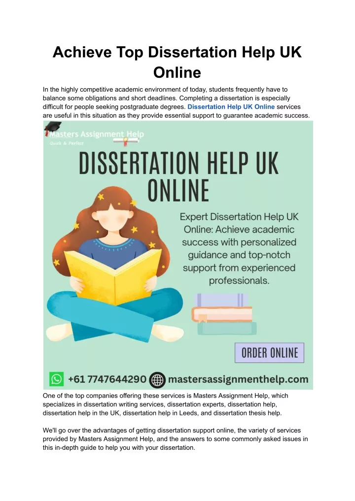 achieve top dissertation help uk online