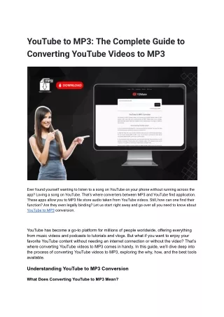 YouTube to MP3_ The Complete Guide to Converting YouTube Videos to MP3