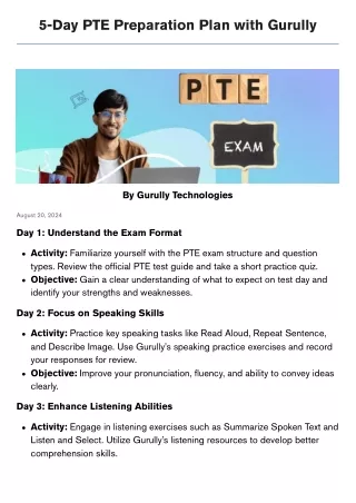 5Days PTE Preparation Plan with Gurully