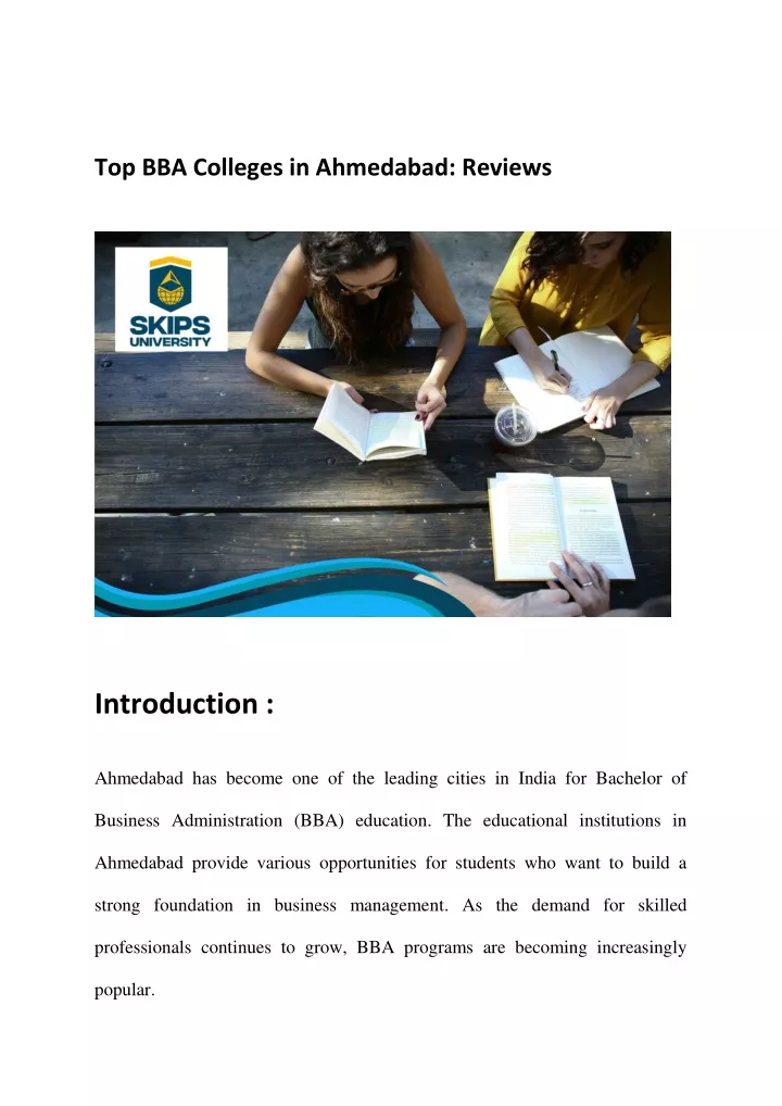 top bba colleges in ahmedabad reviews