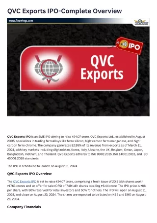 qvc exports ipo complete overview