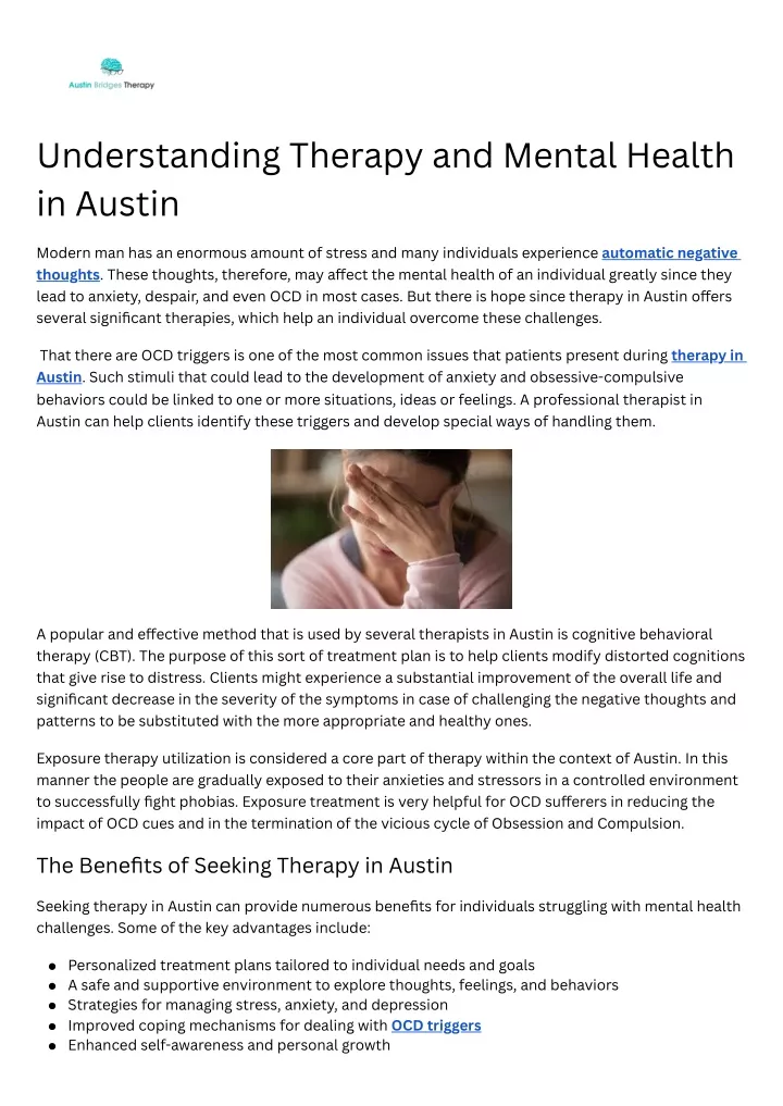 understanding therapy and mental health in austin