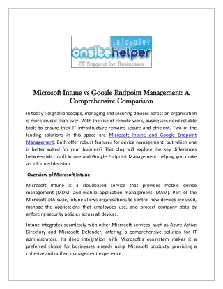 microsoft intune vs google endpoint management