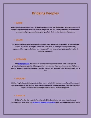 bridging peoples