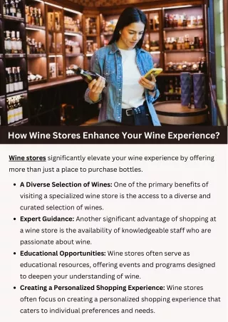 How Wine Stores Enhance Your Wine Experience?