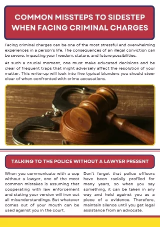 Common Missteps to Sidestep When Facing Criminal Charges