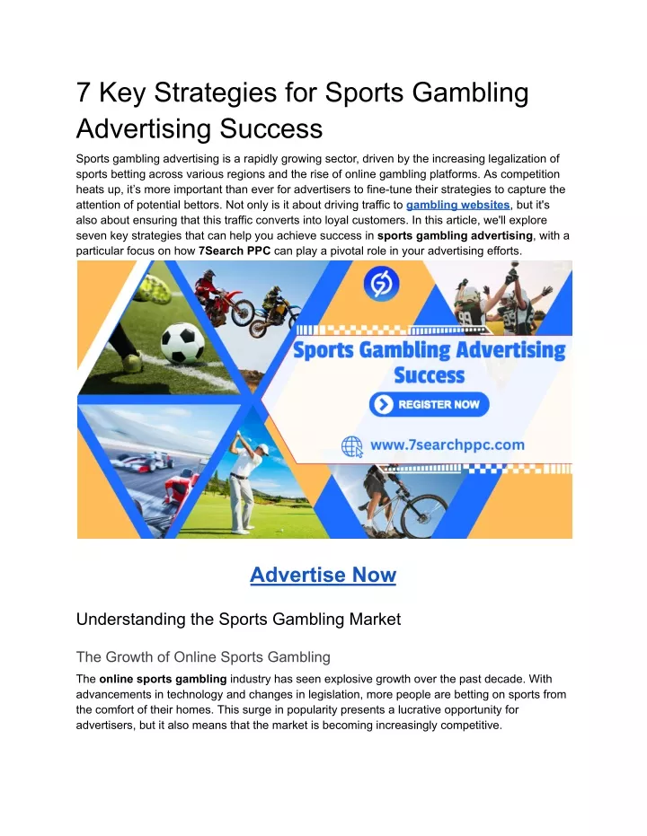 7 key strategies for sports gambling advertising