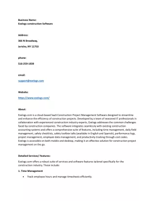 Ezelogs construction Software