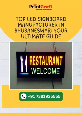 Top LED Signboard Manufacturer in Bhubaneswar Your ultimate guide