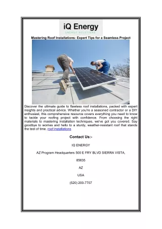 mastering roof installations expert tips