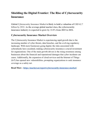 Shielding the Digital Frontier_ The Rise of Cybersecurity Insurance