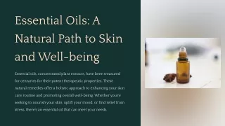 Essential Oils_ A Natural Path to Skin and Well-being