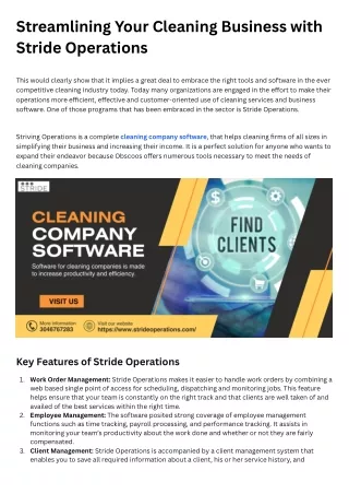 streamlining your cleaning business with stride