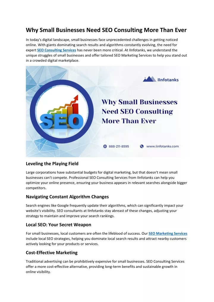 why small businesses need seo consulting more