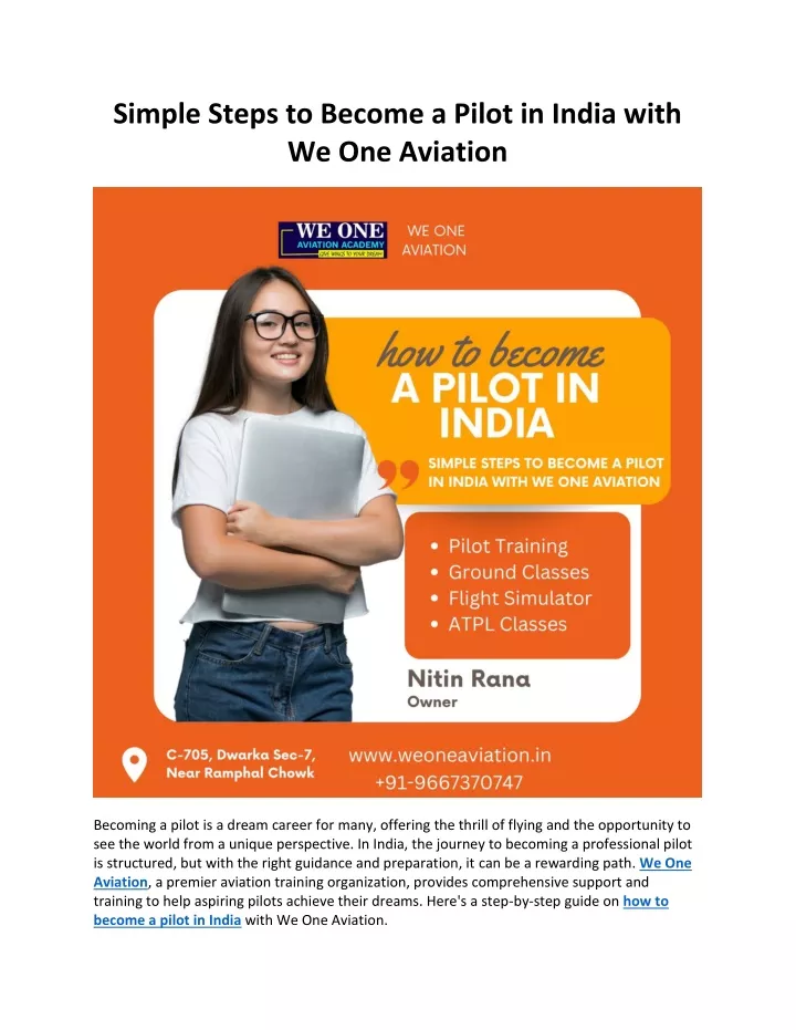 simple steps to become a pilot in india with