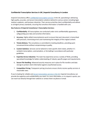 confidential transcription services