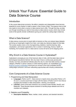 Unlock Your Future_ Essential Guide to Data Science Course