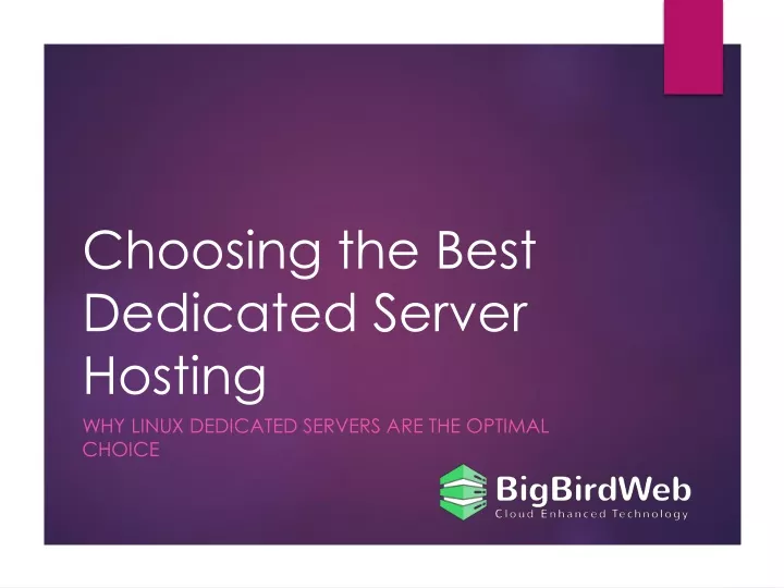 choosing the best dedicated server hosting