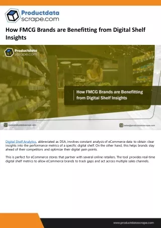 How FMCG Brands are Benefitting from Digital Shelf Insights