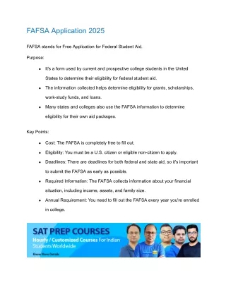 FAFSA Application 2024-25