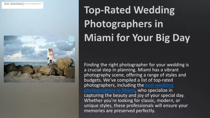 top rated wedding photographers in miami for your