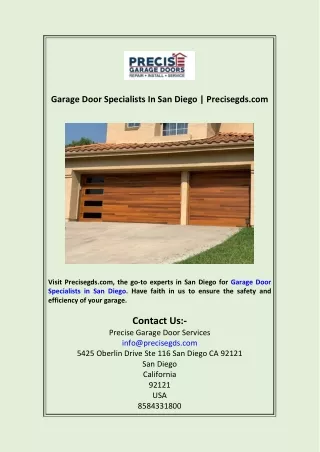 garage door specialists in san diego precisegds
