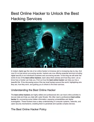 best online hacker to unlock the best hacking