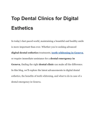 Top Dental Clinics for Digital Esthetics