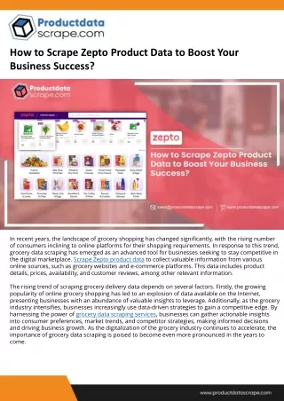 how to scrape zepto product data to boost your