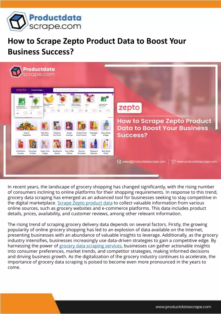 how to scrape zepto product data to boost your