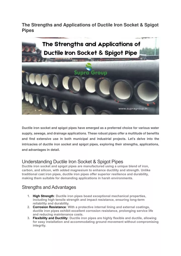 the strengths and applications of ductile iron