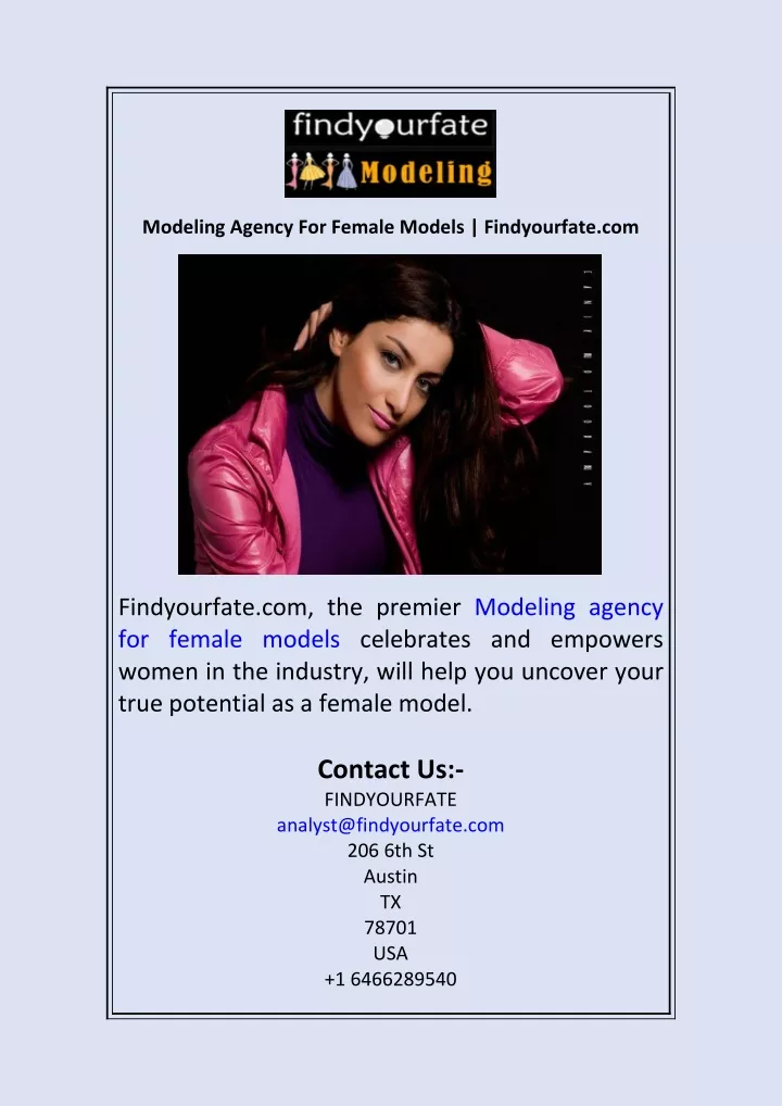 modeling agency for female models findyourfate com