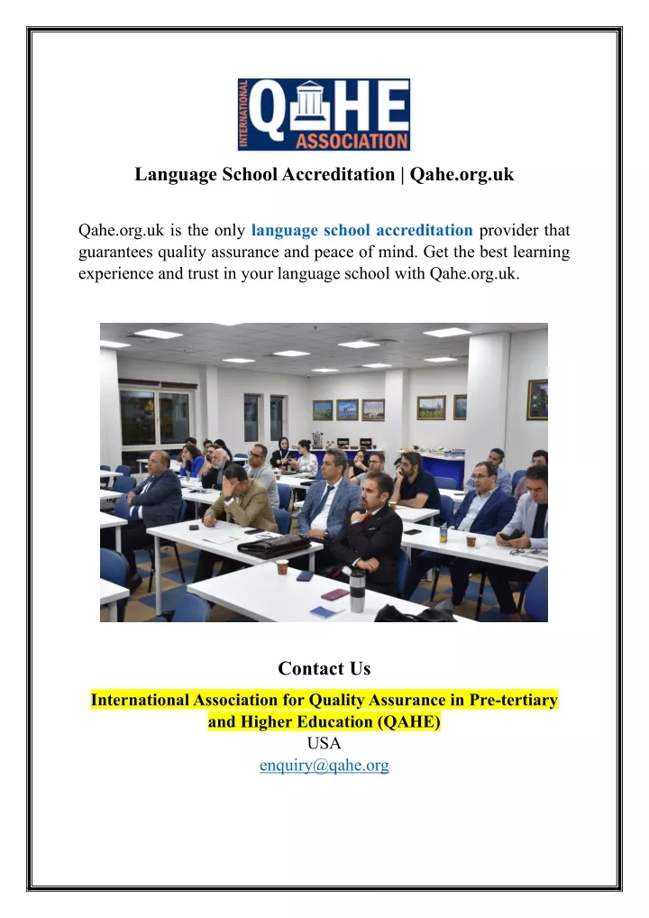 language school accreditation qahe org uk