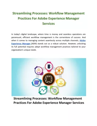 Streamlining Processes: Workflow Management Practices For Adobe Experience Manag