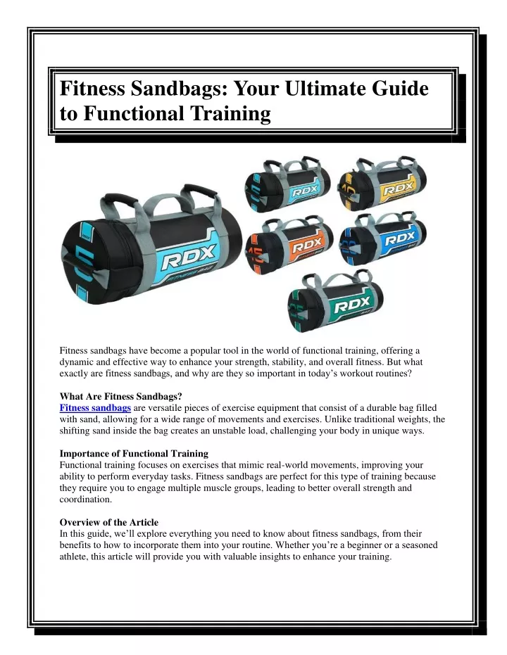 fitness sandbags your ultimate guide